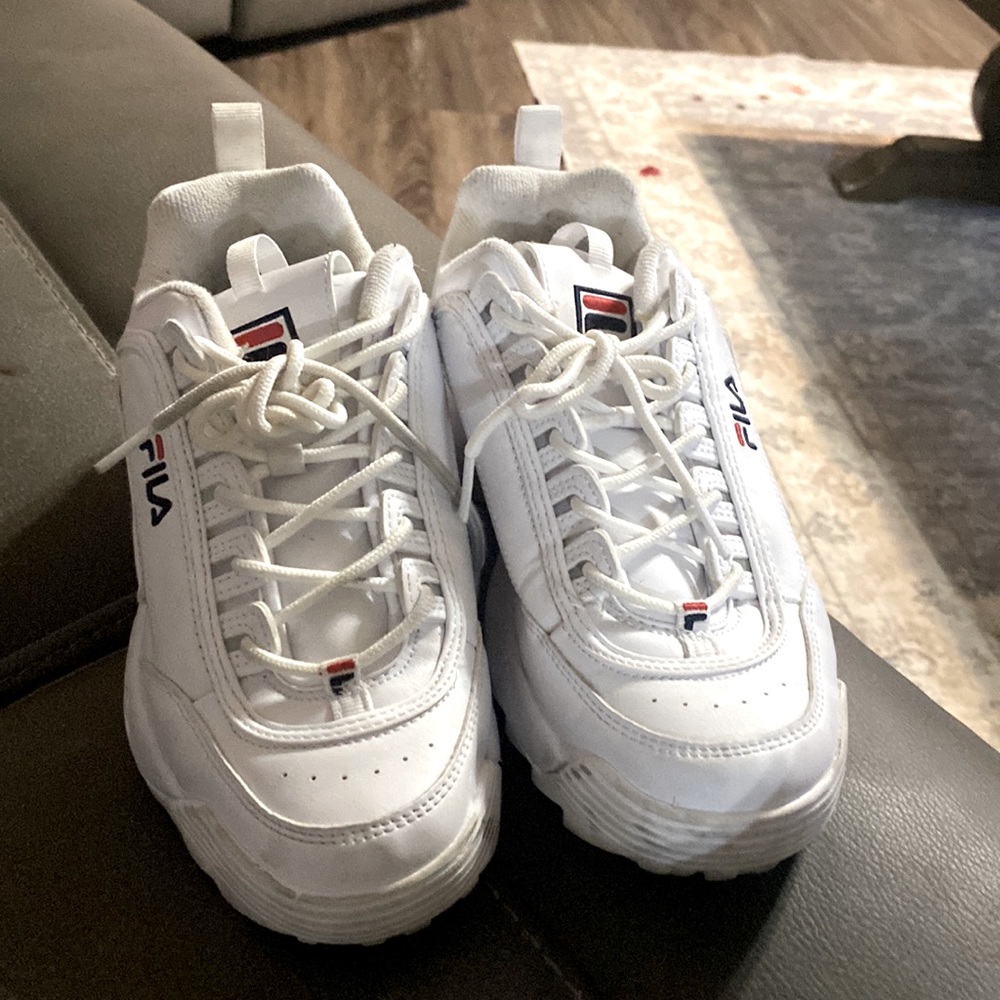 Fila shoes white chunky platforms
